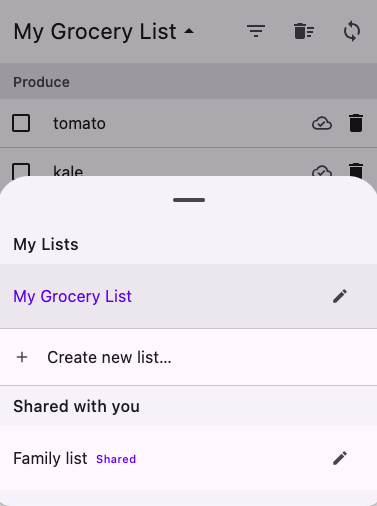 Shop from a shared grocery list