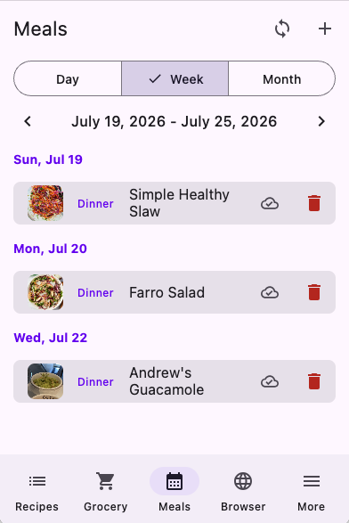 Plan meals for the week